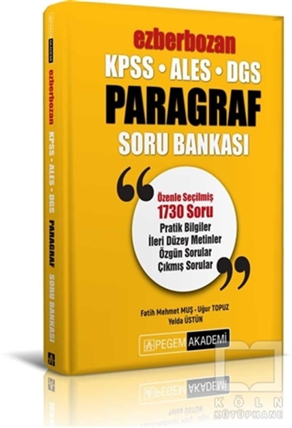 KolektifSınavlara Hazırlık Kitapları2020 KPSS ALES DGS Ezberbozan Paragraf Soru Bankası