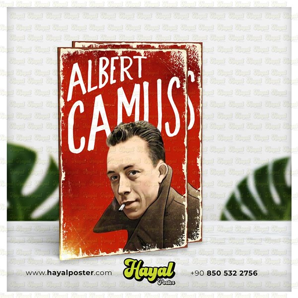 Albet Camus 01 Ahşap Poster
