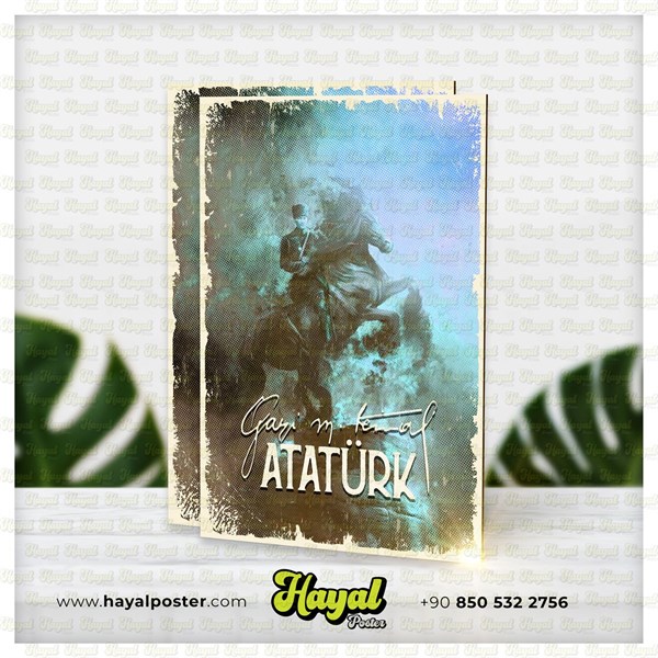 Atatürk Retro Ahşap Poster001