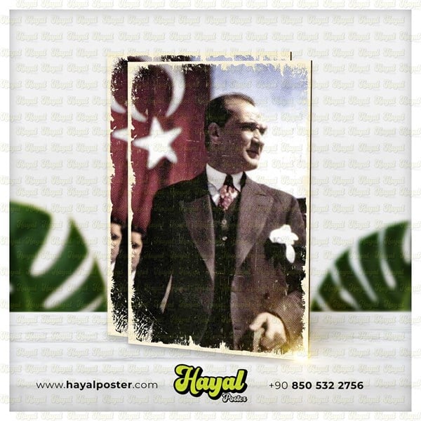 Atatürk Retro Ahşap Poster004
