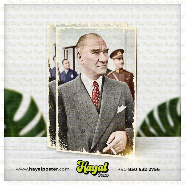 Atatürk Retro Ahşap Poster005