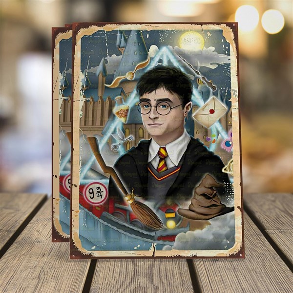 Harry Potter Collage Ahşap Retro
