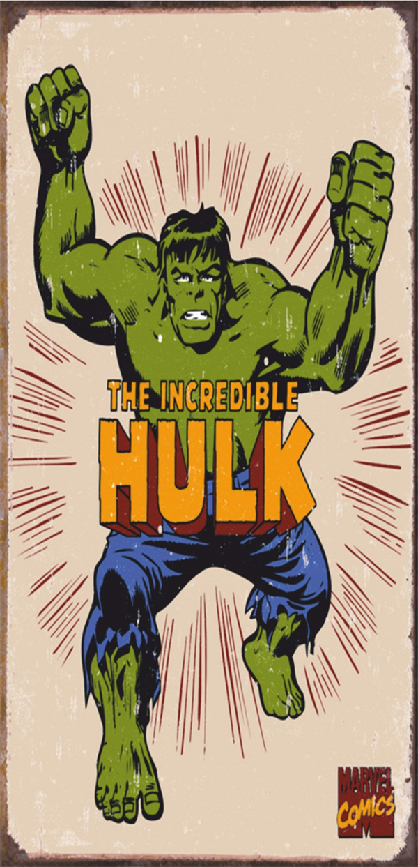 Hulk Marvel Mini Retro Ahşap Poster