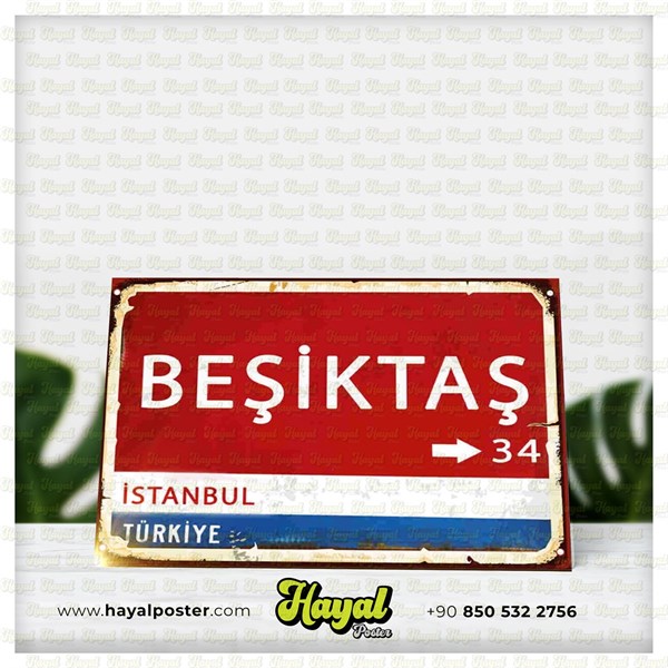 Retro poster Beşiktaş Yön Tabelası