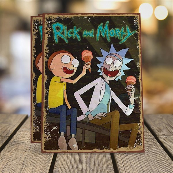 Rick ve Morty Ahşap Retro