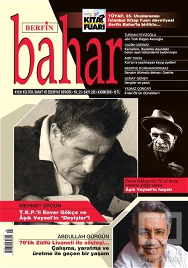 KolektifEdebiyatBerfin Bahar Aylık Kültür Sanat ve Edebiyat Dergisi Sayı: 225 Kasım 2016