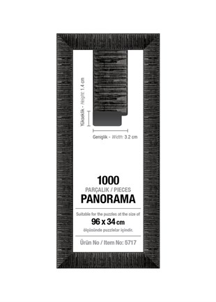 Art Puzzle 1000lik Siyah Panorama 96 x 34 cm Puzzle Çerçevesi (30 mm)