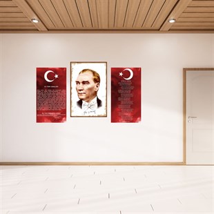Atatürk Gençliğe Hitabe İstiklal Marşı Panoları 002