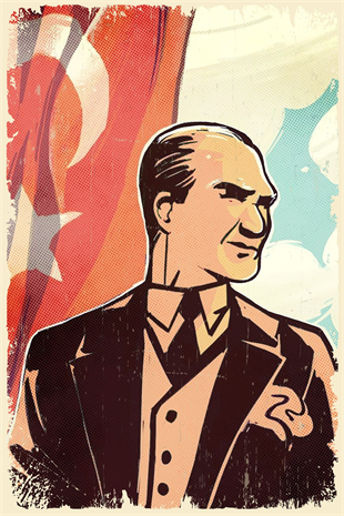 Atatürk Retro Ahşap Poster003