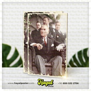 Atatürk Retro Ahşap Poster006