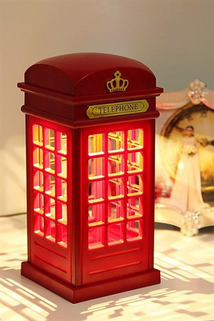 Dokunmatik İngiliz Telefon Kulübesi Led Işıklı Gece Lambası Dekoratif Hediyelik Ürün