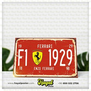 Formula 1 Tabela Tarz Retro Vintage Ahşap Poster 2030043