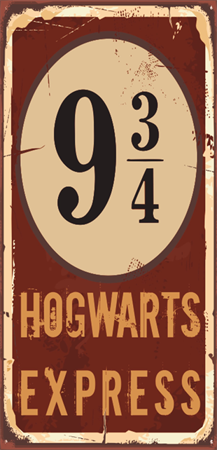 Harry Potter 9 Çeyrek Hogwart Express Mini Retro Ahşap Poster