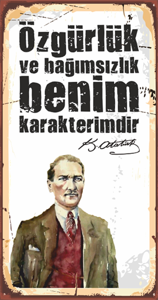 Mustafa Kemal Atatürk Ahşap Edebiyat Poster Hayal Poster