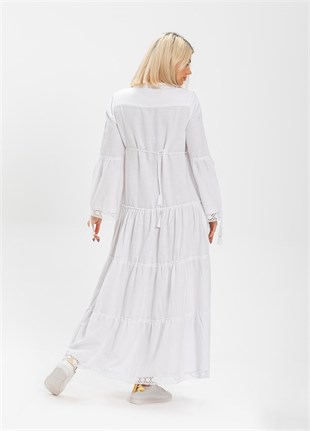 Seçil Pazen Uzun Elbise Beyaz