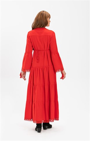 Seçil Pazen Uzun Elbise Kırmızı