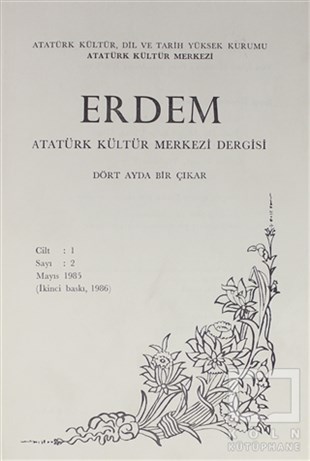 KolektifDiğerErdem Atatürk Kültür Merkezi Dergisi sayı : 2 Mayıs 1985 Cilt 1