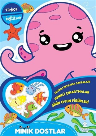 KolektifEgitim Etkinlik KitaplariMinik Dostlar Deniz Altında Boyama Kitabı - Türkçe İngilizce