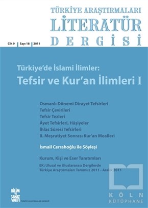 KolektifDiğerTürkiye Araştırmaları Literatür Dergisi Cilt 9 Sayı: 18