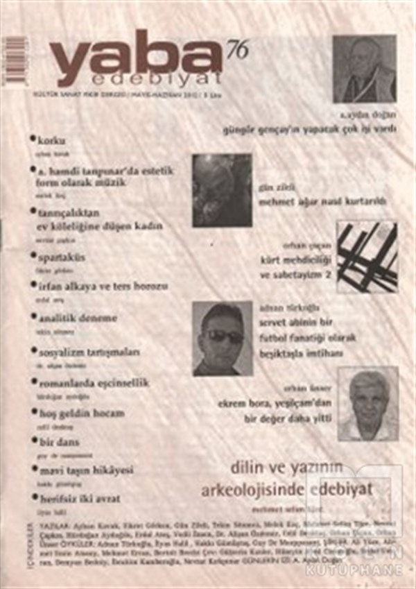 Aydın DoğanDiğerYaba Edebiyat Dergisi Sayı: 76